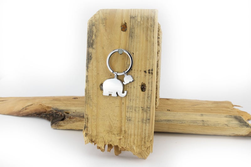 TROIKA RÃœSSELBANDE â€“ KR18-12/CH â€“ Key Ring with 2 Pendants â€“ Elephants, Pachyderms, Proboscis, Faithful â€“ Cast Metal/Enamel â€“ Shiny â€“ Chrome-Plated â€“ Multicoloured Original, multicoloured, - Image 4